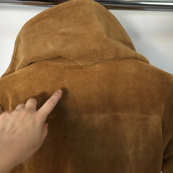 Frame Suede Leather Maxi Trench Coat Jacket Le Duster Belted Long Camel Brown XS - Picture 12 of 17